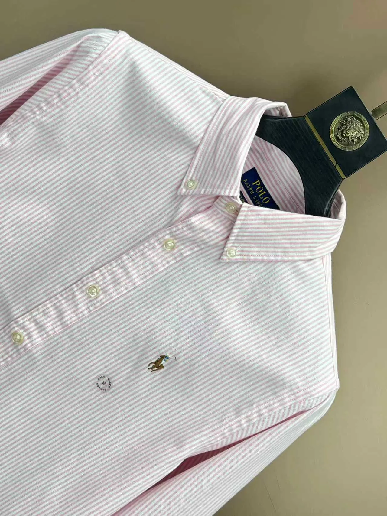 P360 Polo 25ss new logo embroidered striped square collar casual long-sleeved shirt, men's size: XS.S.M.L.XL.